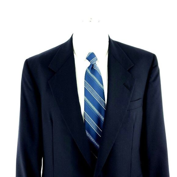 Tom James Executive Wool 2 Button‎ Blazer 38R Blue - Picture 1 of 11